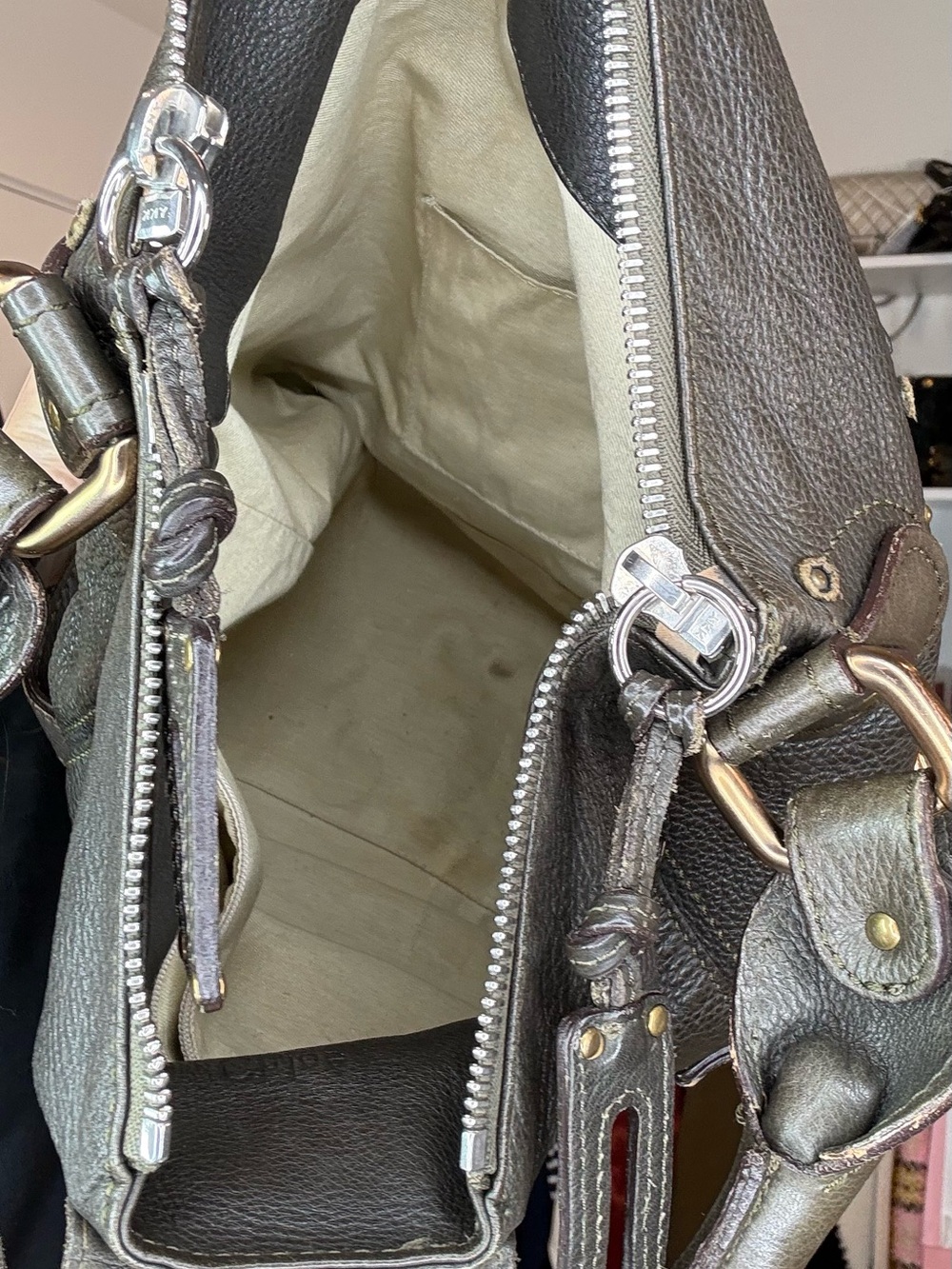 Chloe Vintage Paddington in Green Leather - Picture 5 of 11